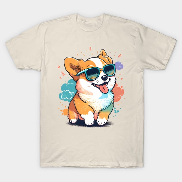 Retro Style Dog - Cute Dog Wearing Glasses T-Shirt by ShopBuzz